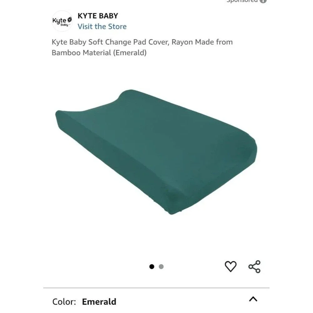 Kyte baby bamboo changing pad sheet print emerald 2020